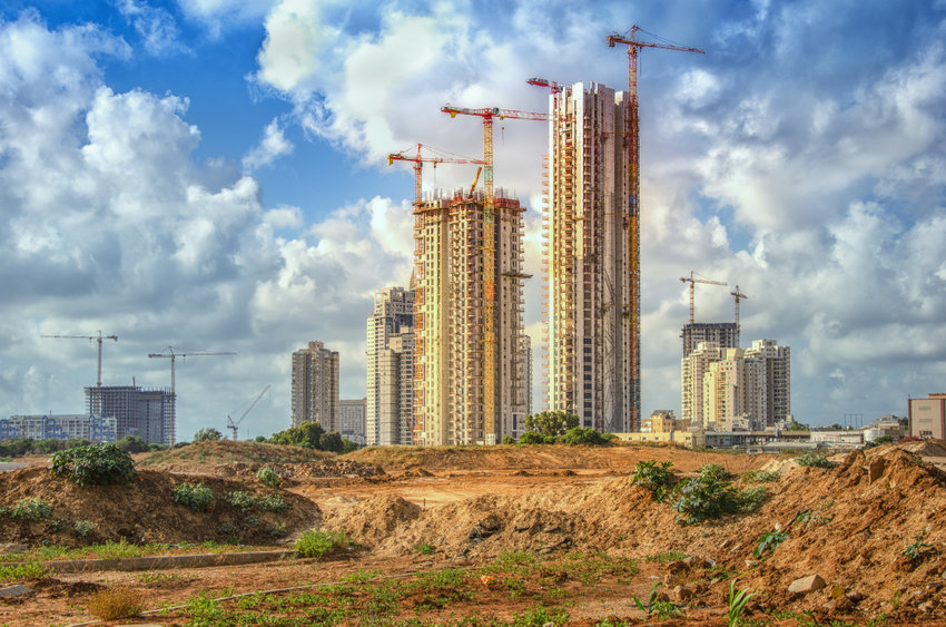 High rise buildings construction site