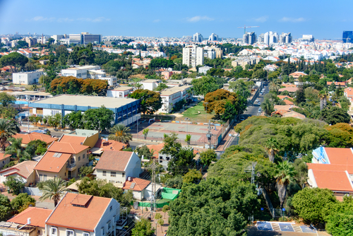 Bird's,Eye,View,Of,Tel,Aviv,Suburbs,In,The,Sharon