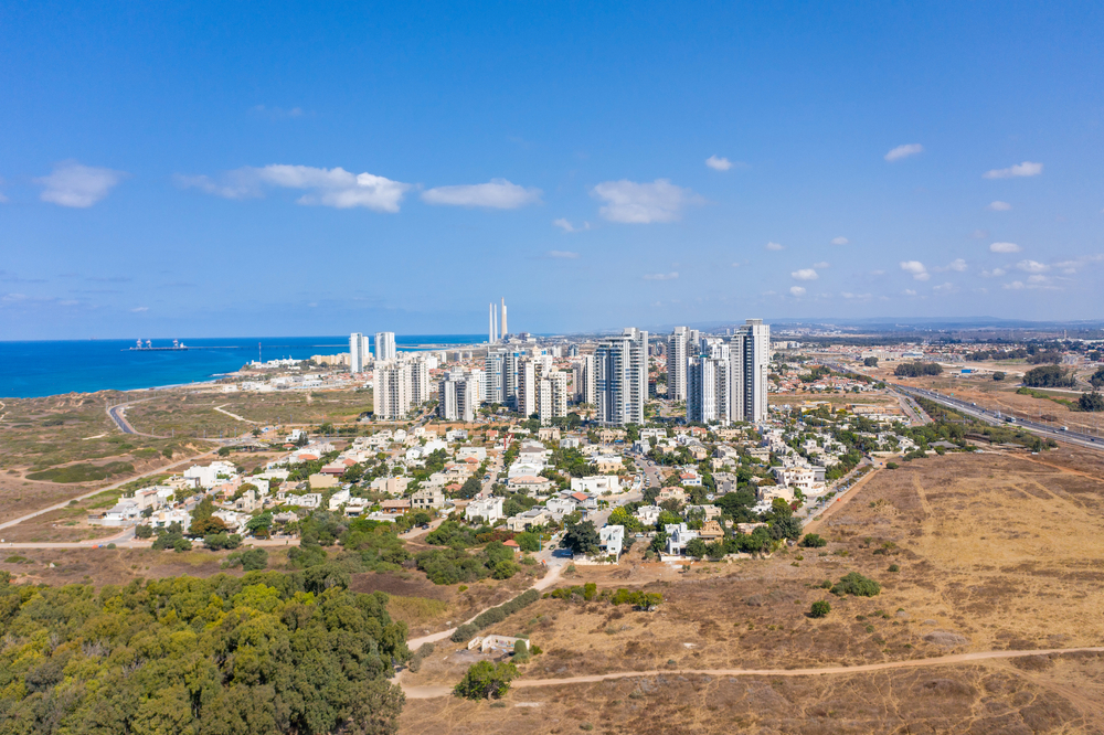 Givat,Olga,Skyline,,Located,On,Hadera,West,Side,,With,The