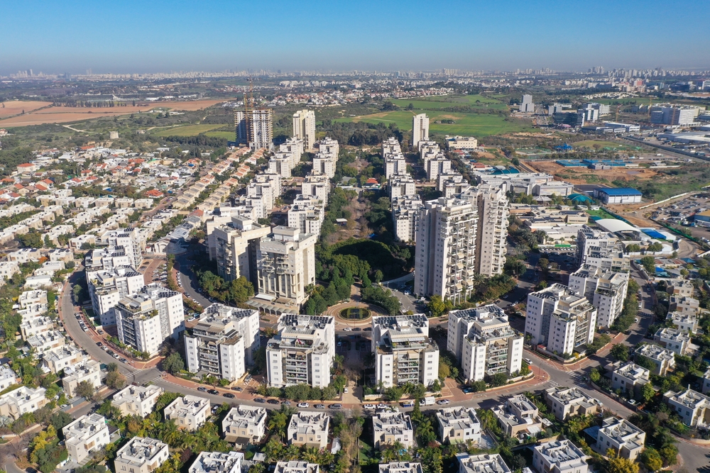 Aerial,View,Of,Houses,In,The,City,Of,Rehovot,In